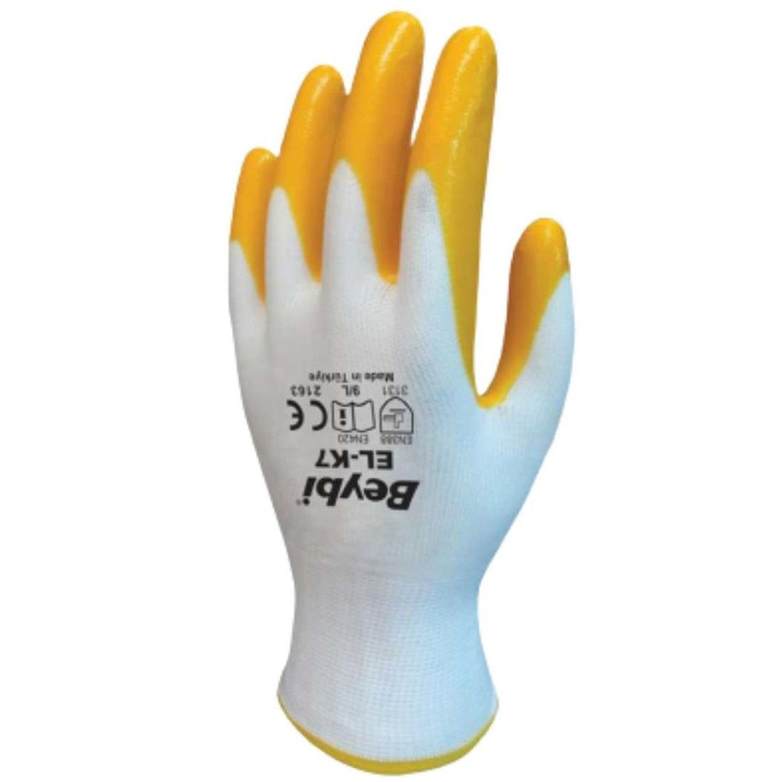 Beybi Pn7 Sarı Nitril Eldiven (9) 50'lik Koli